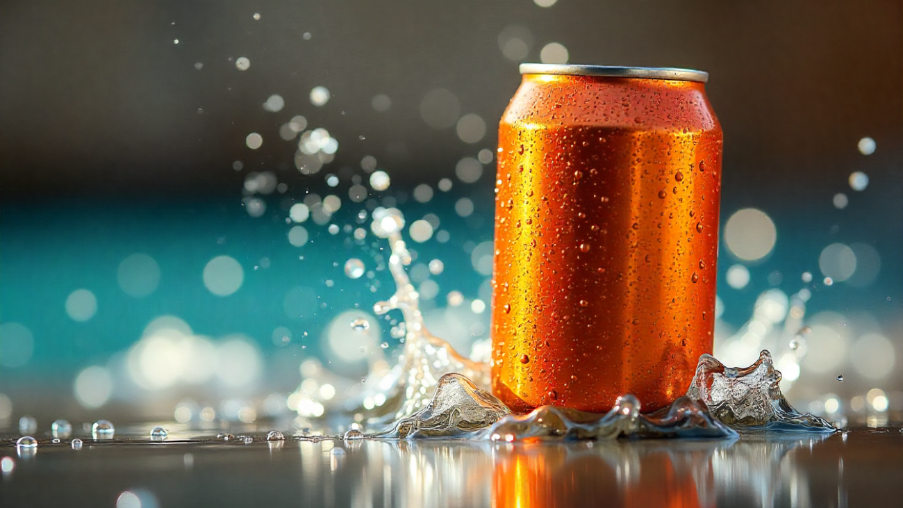 pomarańczowa aluminiowa puszka